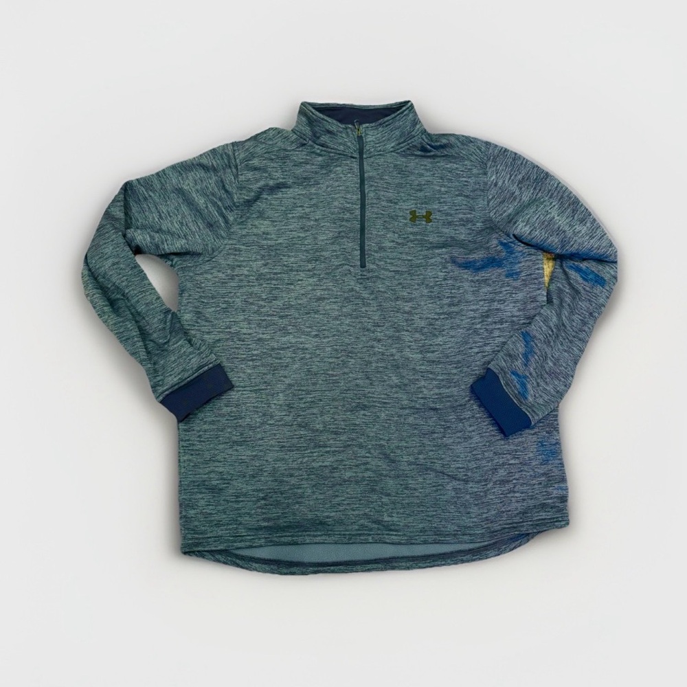 Under Armour ColdGear Men's XXL 1/4 Zip Blue Fleece Pullover Loose‎ Fit